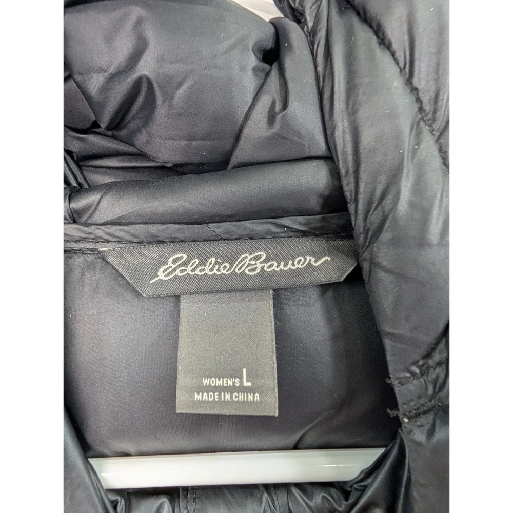 Eddie Bauer Womens EB550 Gray Down Puffer Parka Jacket Size Large